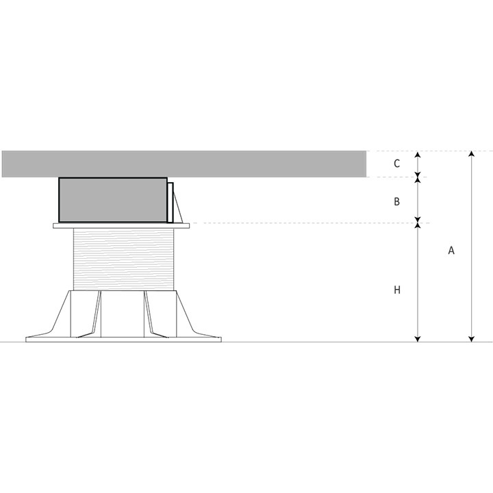 Unterkonstruktion für Doppelböden „ NEW MAXI“ für alle möglichen Balken