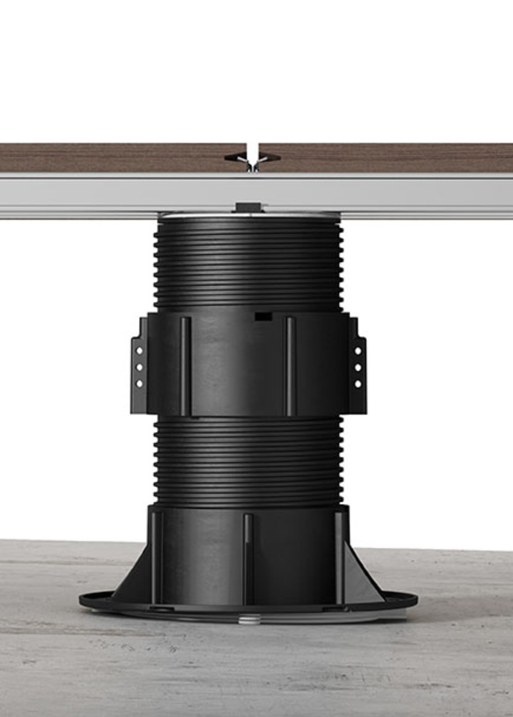 Support System for raised floor “NM” with bi-component head for aluminium joist