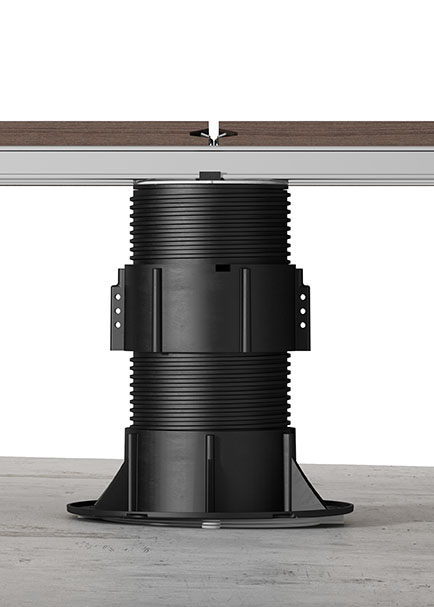 Support System for raised floor “NM” with bi-component head for aluminium joist Support System for raised floor “NM” with bi-component head for aluminium joist